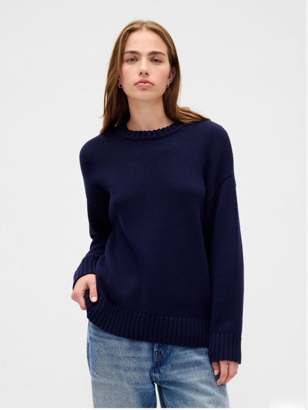 NWT GAP 100% Cotton Oversized Sweater - Color: Dark navy blue - Size Medium